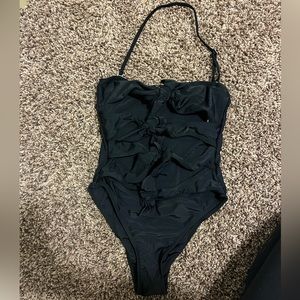 Tie-Front Black Swimsuit